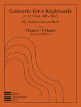 Concerto for Four Keyboards in A Minor BWV1065 piano sheet music cover